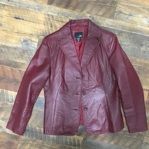 Maroon Leather Jacket